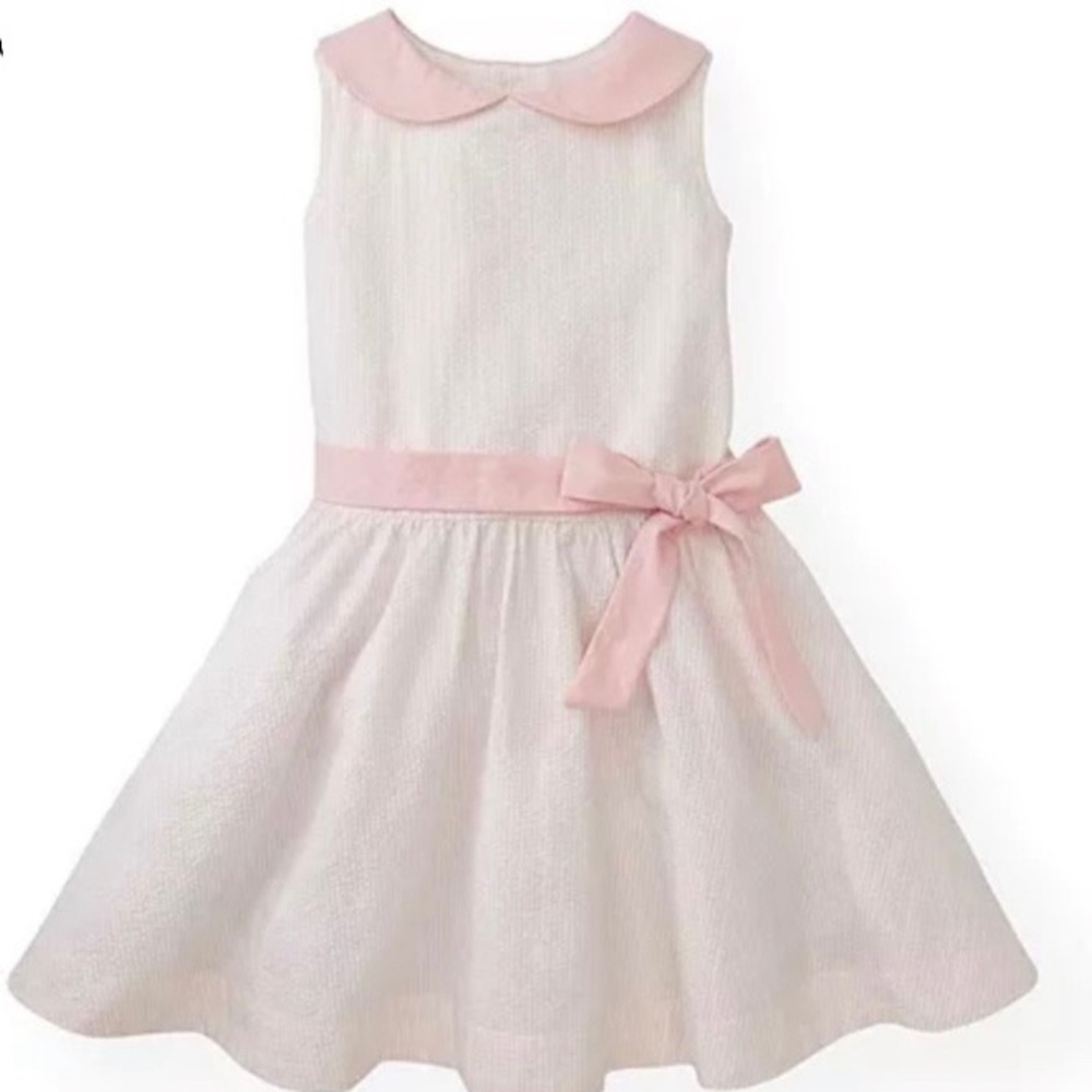 Hope & Henry size 6 Girls' Seersucker Peter Pan Collar Dress, used